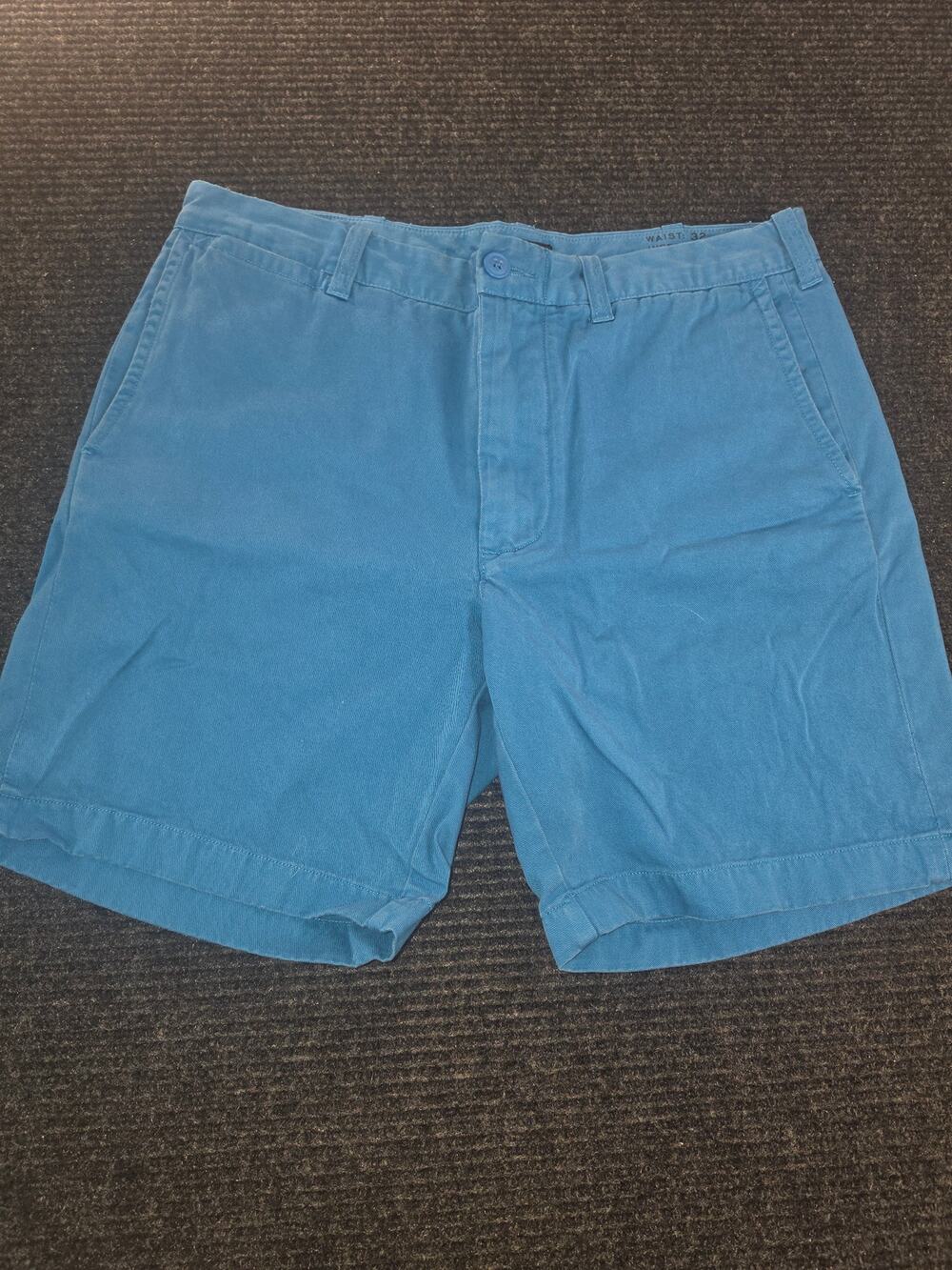 J Crew Mens Blue Flat Front Chino Shorts Size 32